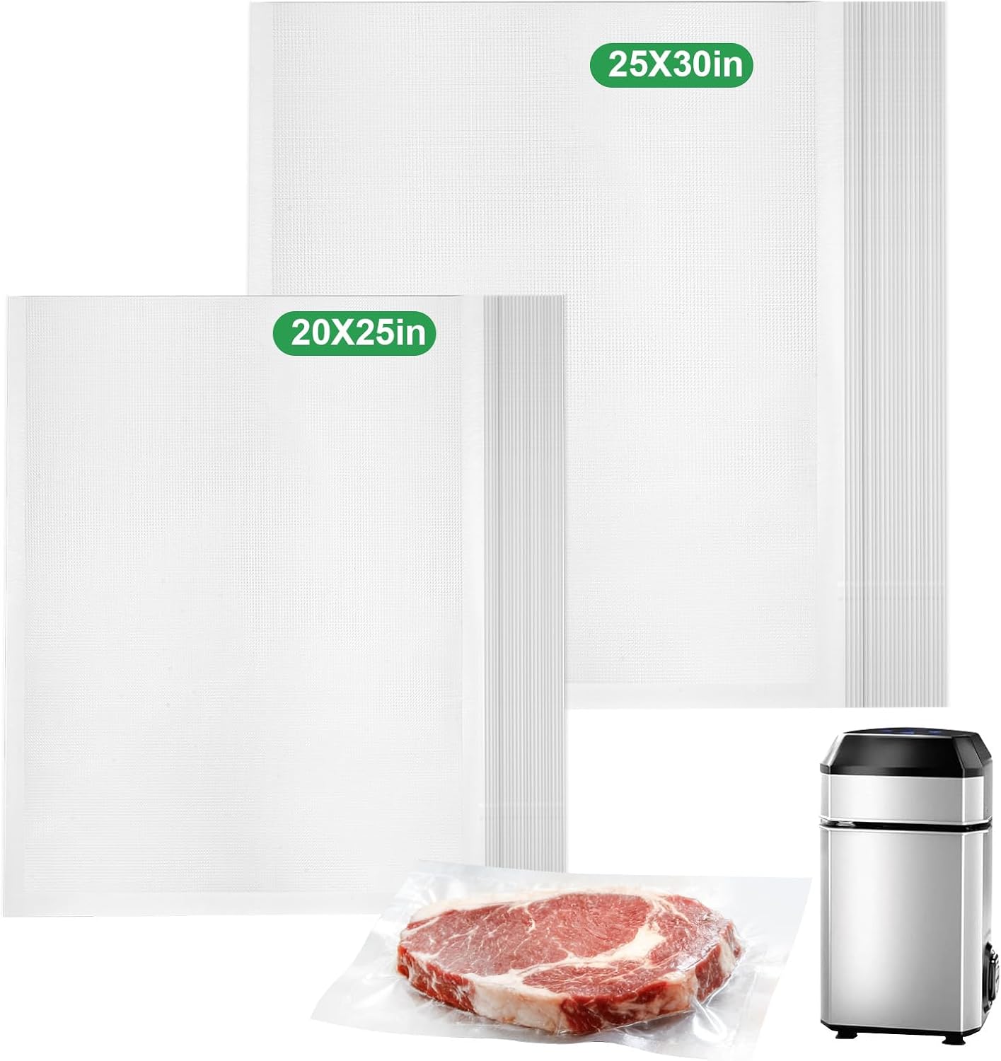 80 Pcs Upright Food Vacuum Sealer Bags Compatible with InstaSeal,