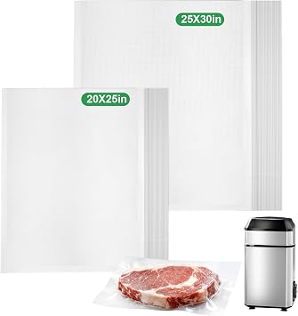 80 Pcs Upright Food Vacuum Sealer Bags Compatible with InstaSeal, Thickened Food-Grade Pre-Cut Vacuum Bags for Freezer Storag
