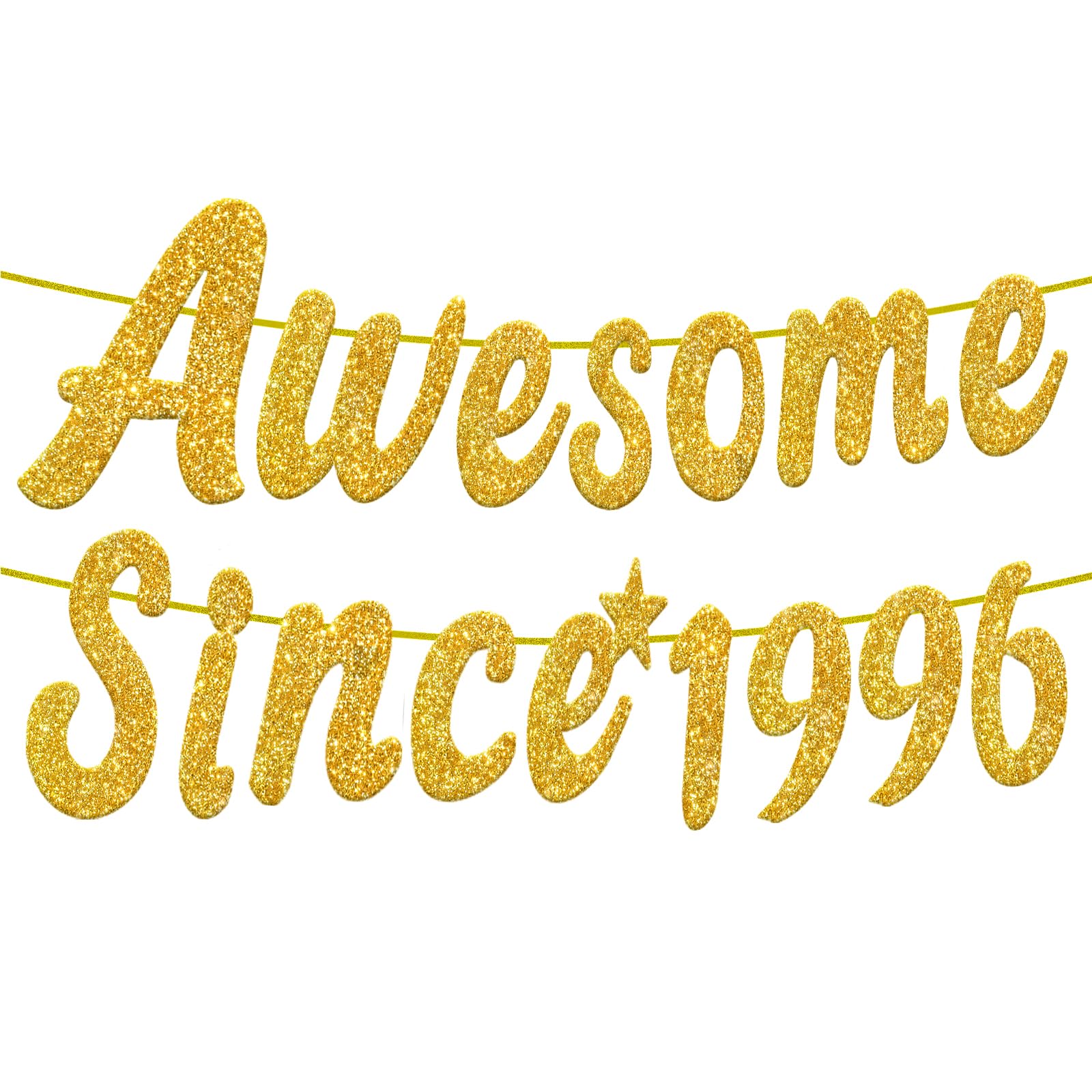 Embravfire Awesome Since 1996 Gold Glitter Banner 30th Birthday and Anniversary Banner Party Decorations Birthday Banner (1996)