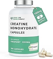 Vista 1 de Love Life Supplements Creapure® Monohidrato de creatina, 150 cápsulas, 0.04 oz por cápsula (no polvo ni tabletas), 30-50 porciones