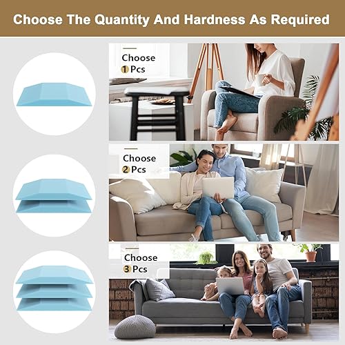 Miniatura 7 de Soporte de cojín de sofá para asiento caído, 20 x 20 pulgadas, cojín de espuma trapezoidal de alta densidad para sofá, soporte de sofá para debajo