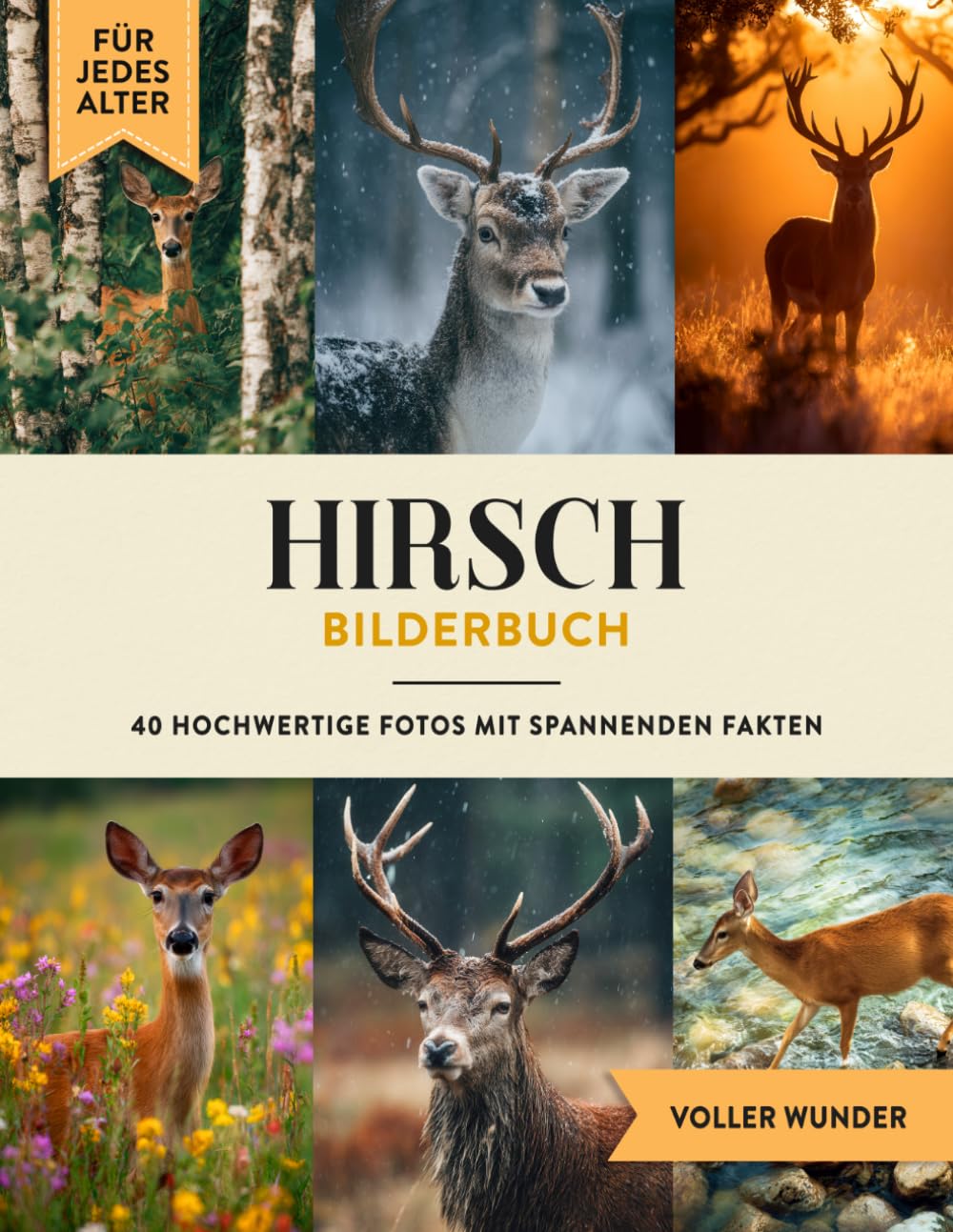 Hirsch Bilderbuch: 40 Bilder & Fakten | Hirschbuch als Geschenk für Kinder & Erwachsene