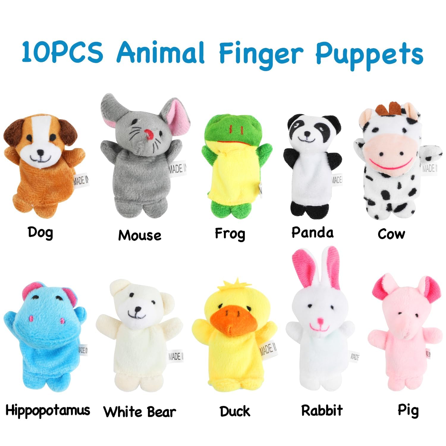 Set De 10 Títeres De Dedo De Animales – Marionetas De Felpa Suave Para Niños, Regalo Educativo Y Creativo