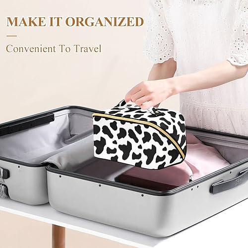 Miniatura 7 de Bolsa de maquillaje de rombos, bolsas de maquillaje portátiles de gran capacidad para mujeres y niñas, estuche de cosméticos multifuncional de