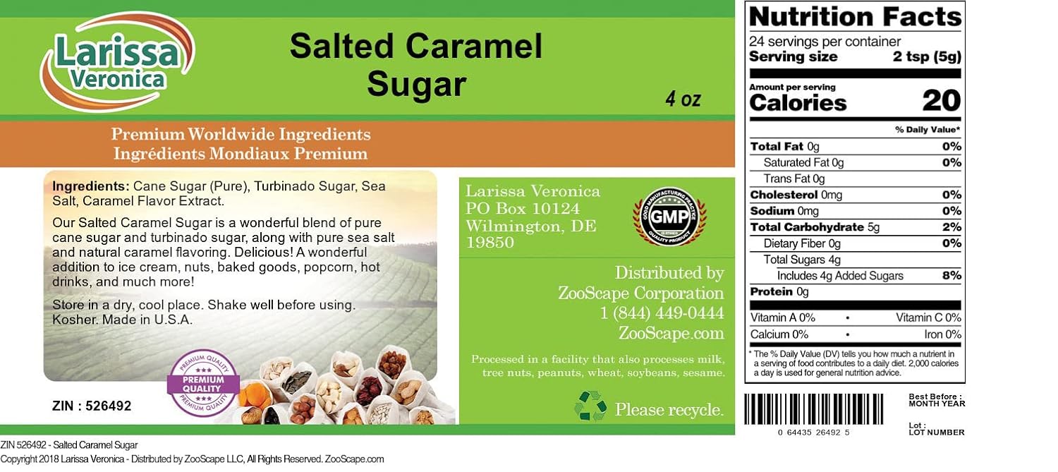 Salted Caramel Sugar (4 oz, ZIN: 526492) - 2 Pack
