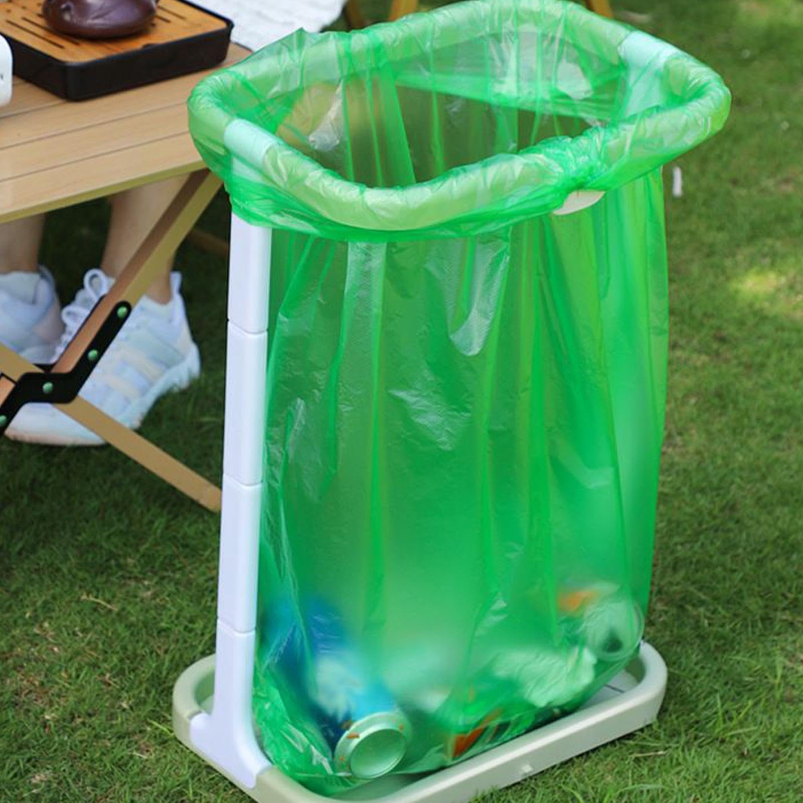 Structure Green Plastic Bags Poubelle Camping Pliable Clamp Mount