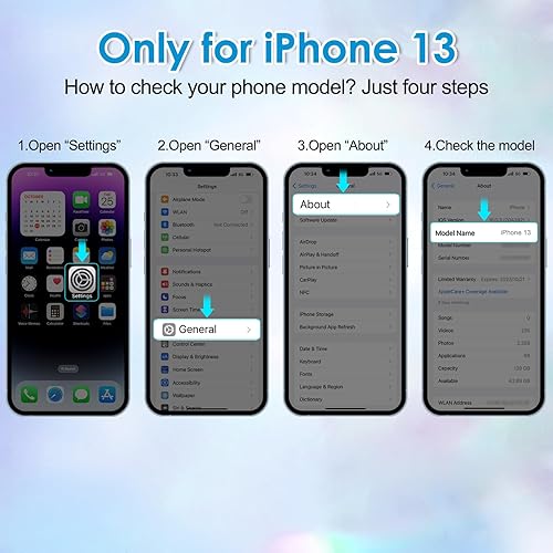 Miniatura 7 de Hython Funda para iPhone 13 con purpurina, bonita funda brillante brillante, resistente 3 en 1, híbrida de policarbonato duro suave, TPU suave,