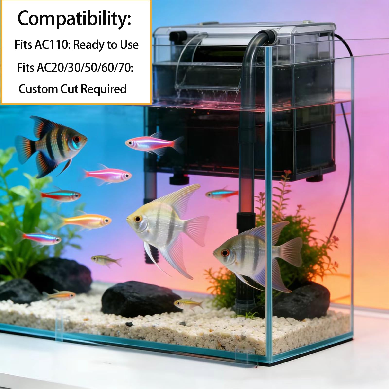 Kit de medios de filtro de 3 etapas para filtro Fluval AquaClear 110 - (17 paquetes/4 kits) Bio esponja, carbón activado y anillos de cerámica de 2 kg, 60-110 galones