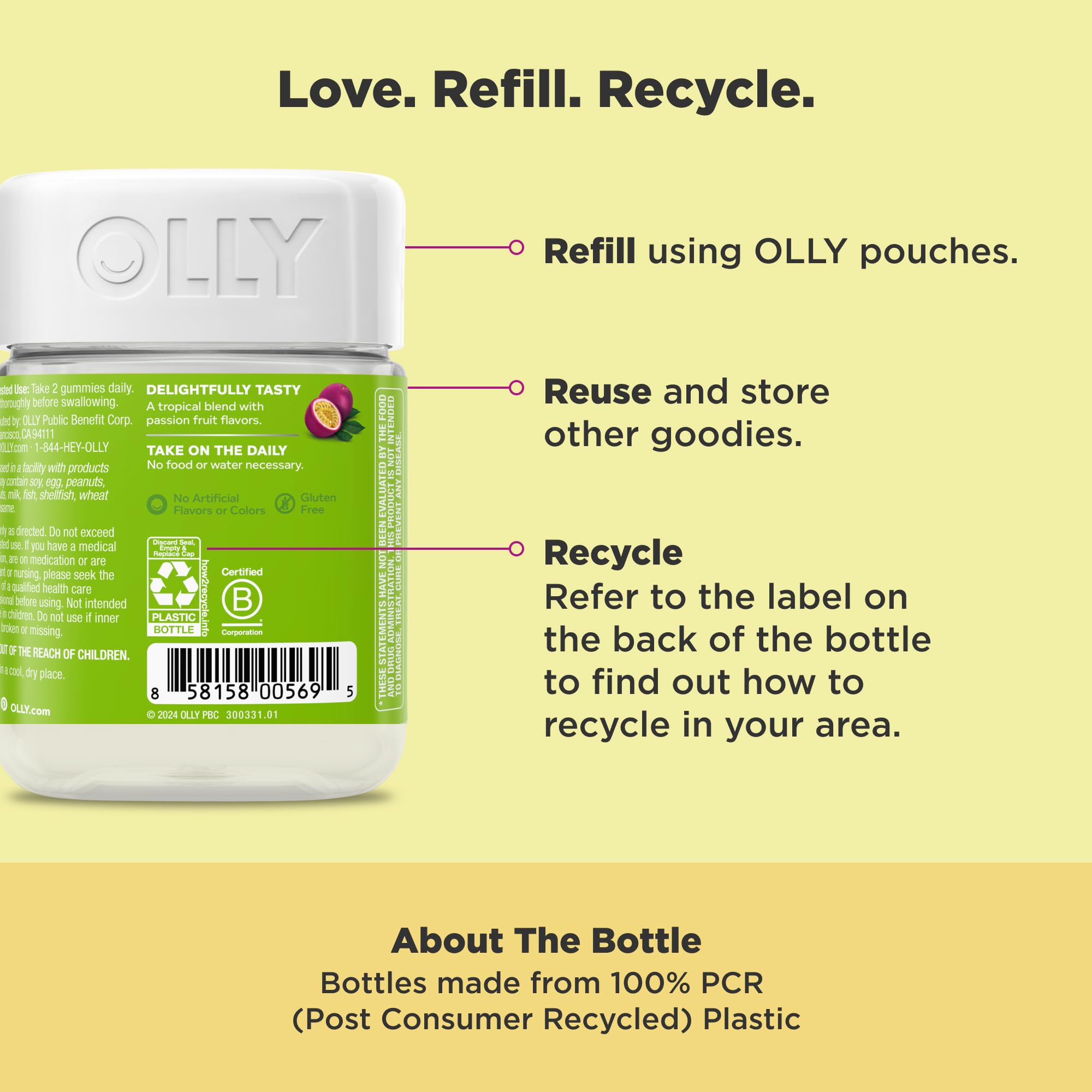 OLLY Daily Energy, Caffeine Free, 300 mcg Vitamin B12, CoQ10-120 Count — Amazon image 4