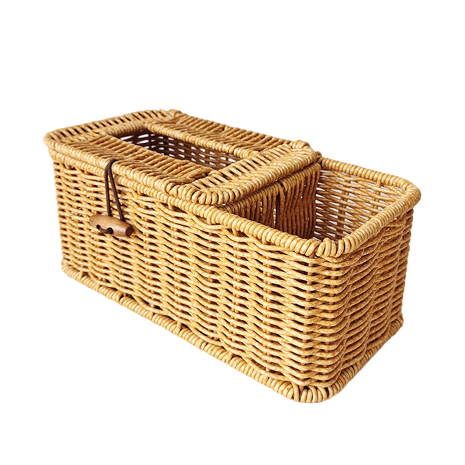 Stylish Cubes Tissue Holder with Organizers Househ Accessrpry for Dining Table and Bathroom in Caramels Handwoven Decorative Tissue Holder