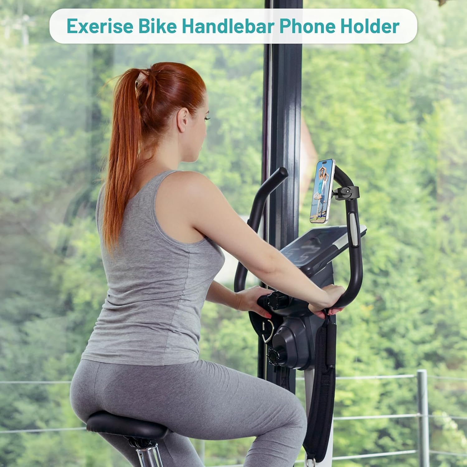 Mippko Stroller Phone Holder,Compatible with MagSafe,20 x N52 Strong Magnets with Clamp Mount,Magnetic Handlebar Mount for Treadmill/Peloton/Spin Bike/Gym/Shopping/Golf Carts, iPhone 12–17 & Android