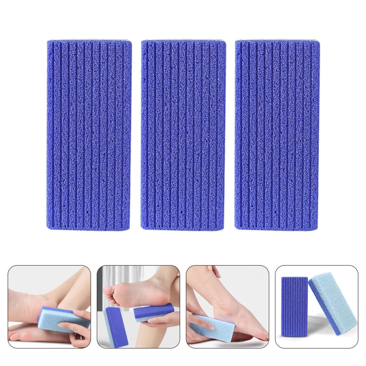 minkissy 4 Set Di Scrub Per Piedi Rimozione Della Pelle Morta Per Strumenti Per Piedi Lima Per Piedi Bifacciale Esfoliante 3 Pezzi * 4