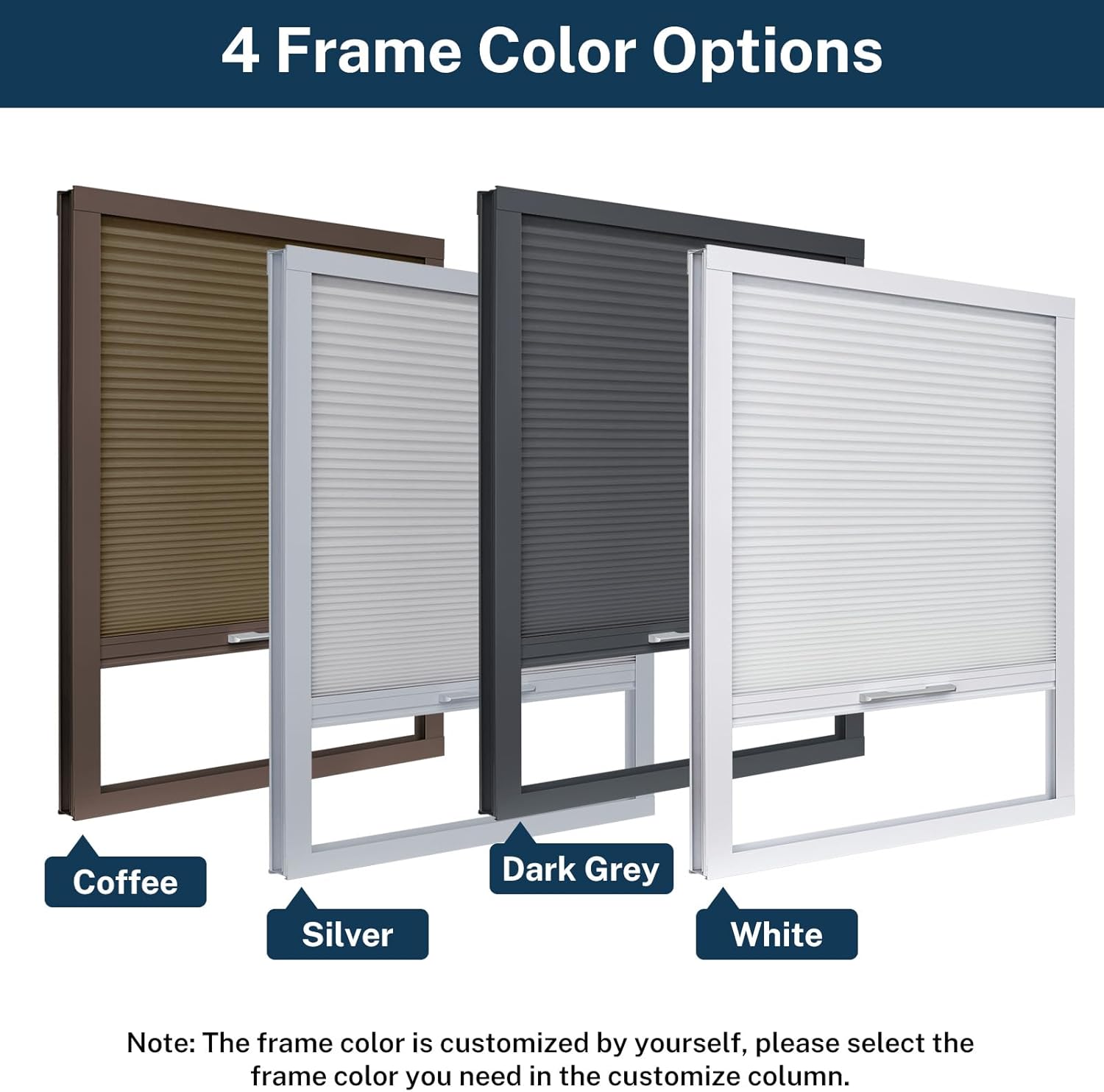 Skylight Blinds,Skylight Shades for Ceiling Windows,Cordless Cellular Shades Suitable for Roof Inclined Plane Room，Light Filtering White(Custom Size)