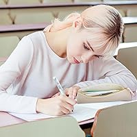 Vista 6 de TIESOME 2 fundas de piel sintética para lápices, bolsa para rotuladores, bolsa delgada para lápices, estuche pequeño con cremallera, bolsa