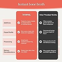 Vista 5 de Kroma’s 24K Chicken Bone Broth Powder - 7 Pack, 7 Servings – Organic Protein-Rich Bone Stock – Instant Packaged Broths for Joint Health — 24K