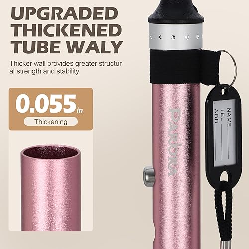 Miniatura 4 de Bastón plegable para mujereshombres, ligero, ajustable, plegable para personas mayores y adultos, ayuda de movilidad de equilibrio con punta