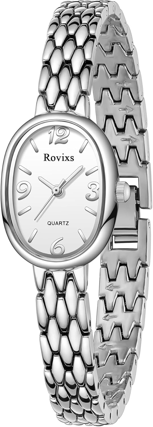 Rovixs Petite Vintage Luxury Women Watch, Japanese Movement, Elegant Retro Ladies Dress Watch, Water Resistant, Adjustable Bracelet with Tool