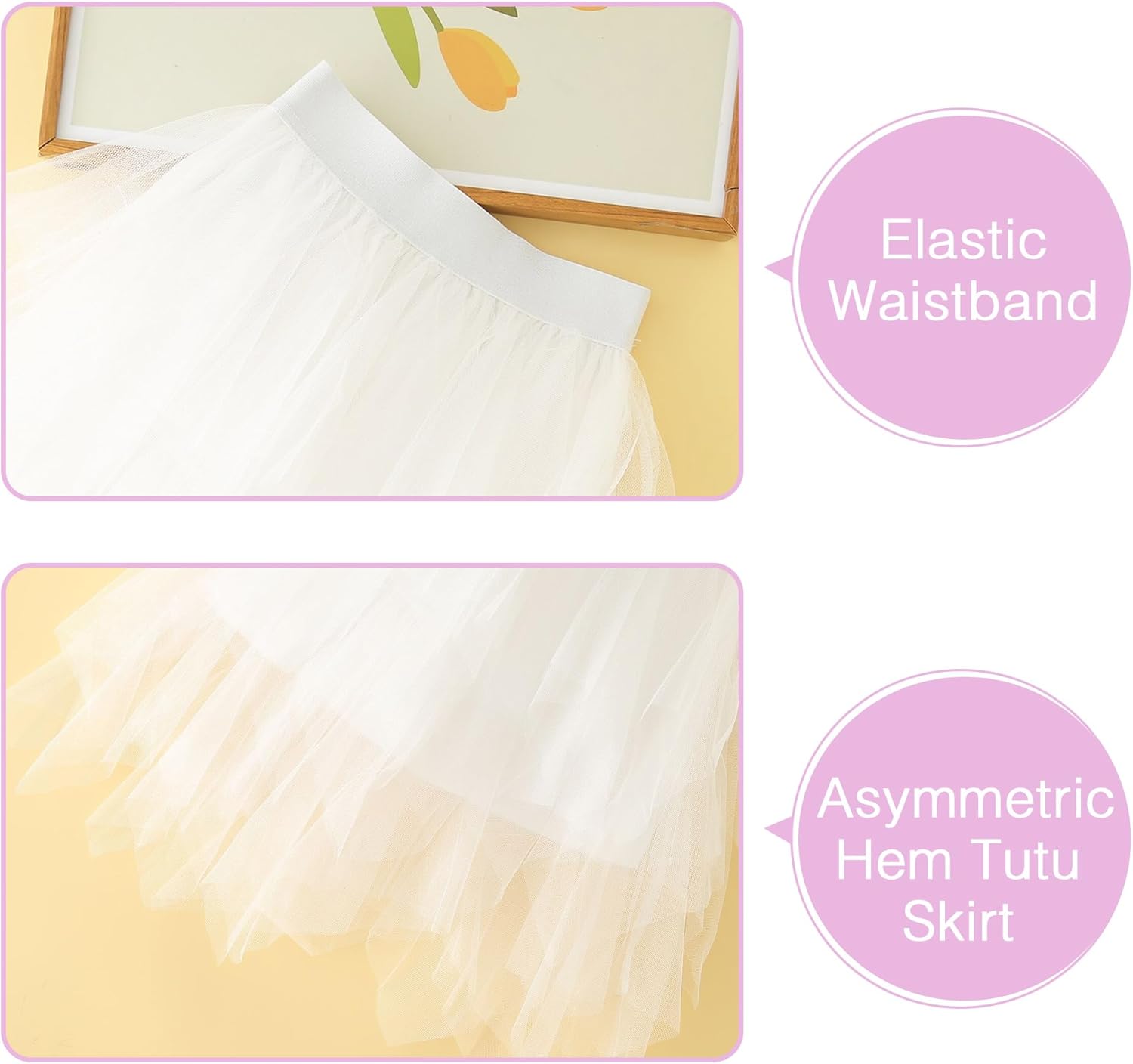 Jastore Girls Sweet Layered Mesh Skirt Party Birthday Dance Princess Skirt - Image 5