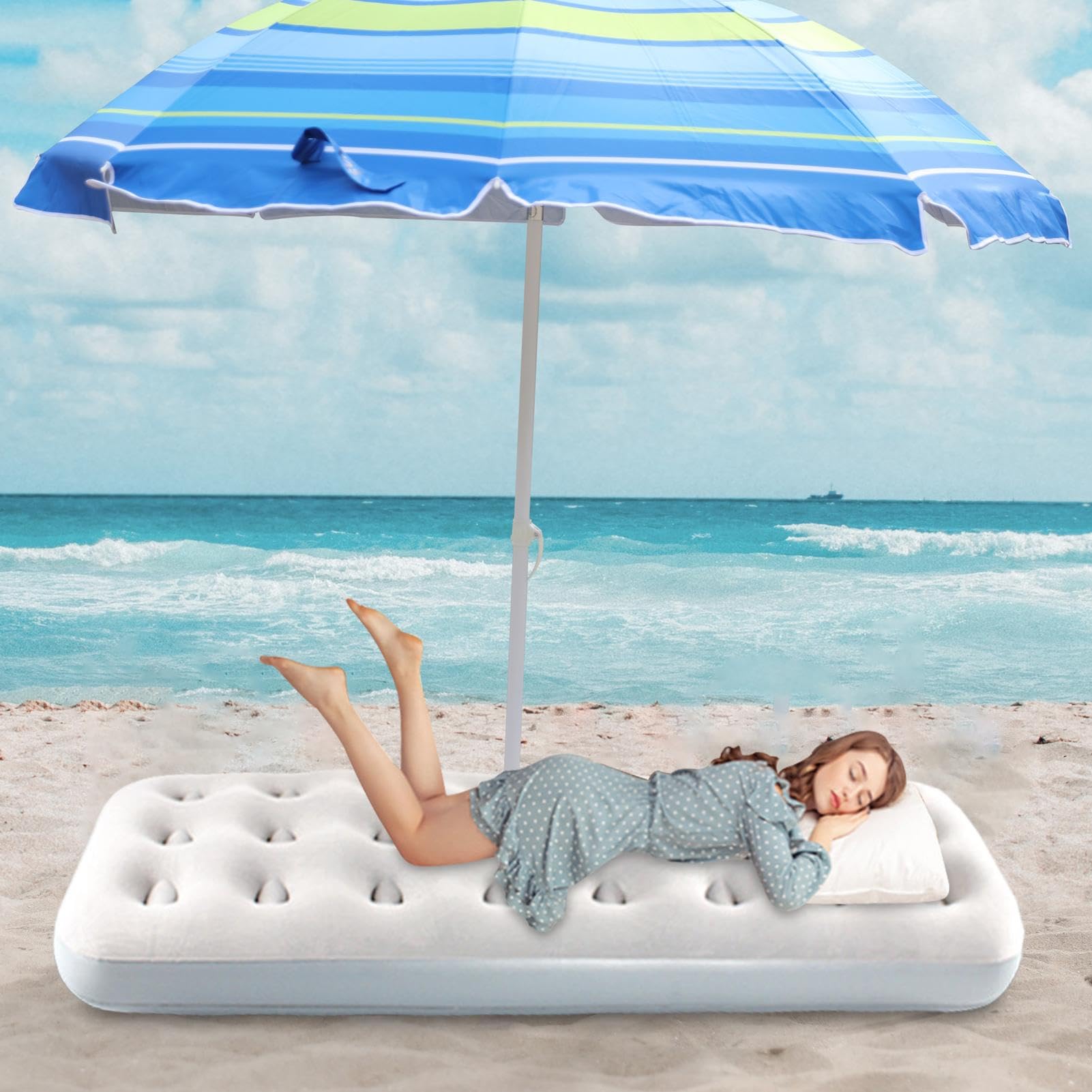 Genérico Colchón Inflable Cama Hinchable Impermeable con Bomba Integrada