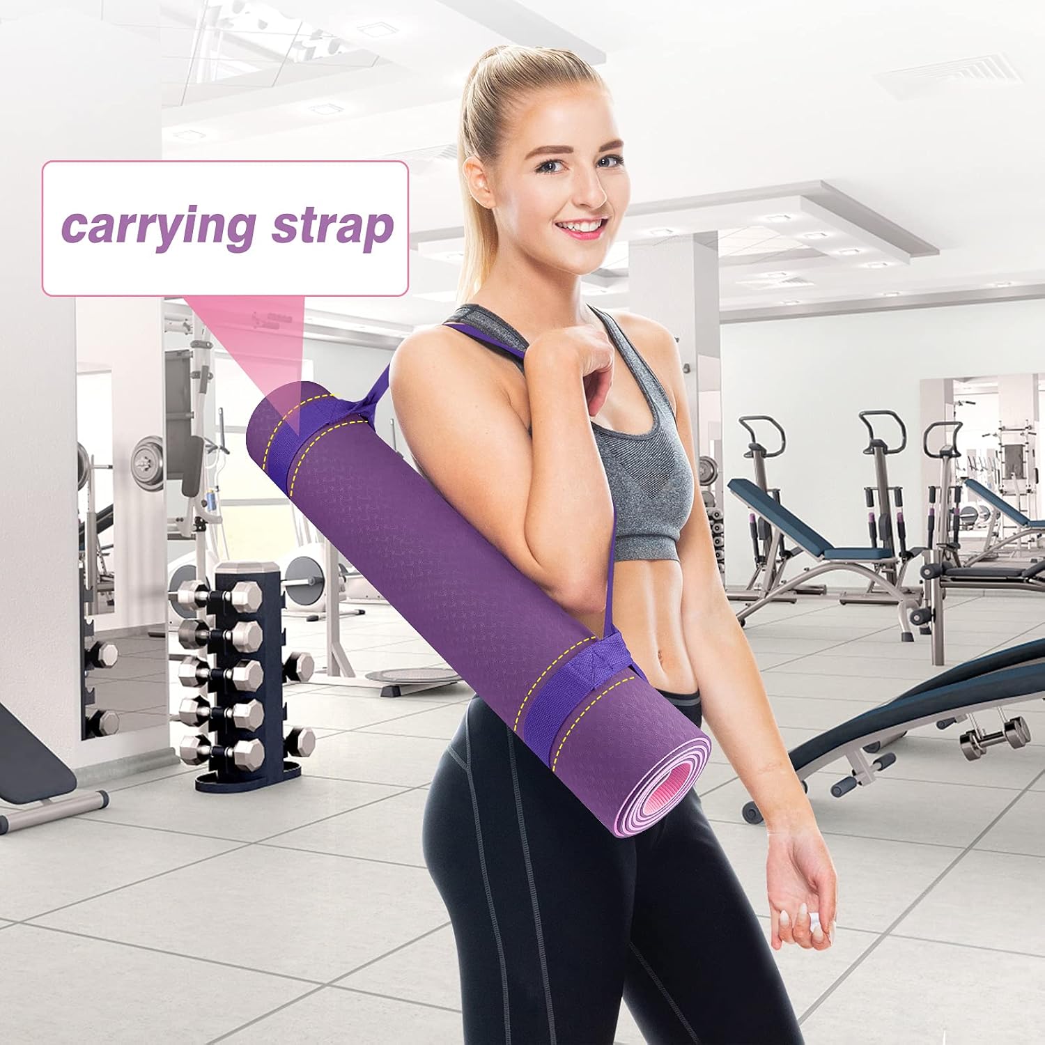 BOBO BANANA 1/4 Thick TPE Yoga Mat,72"x24" Eco-friendly Non-Slip Exercise & Fitness Mat for Men&Women with Carrying Strap, Workout Mat for Yoga,Pilates& Floor Exercise : Sports & Outdoors