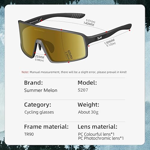 Miniatura 2 de Summer Melon Gafas de sol de ciclismo Gafas de bicicleta para hombres recubiertas protección UV Gafas de bicicleta Gafas deportivas fotocromáticas