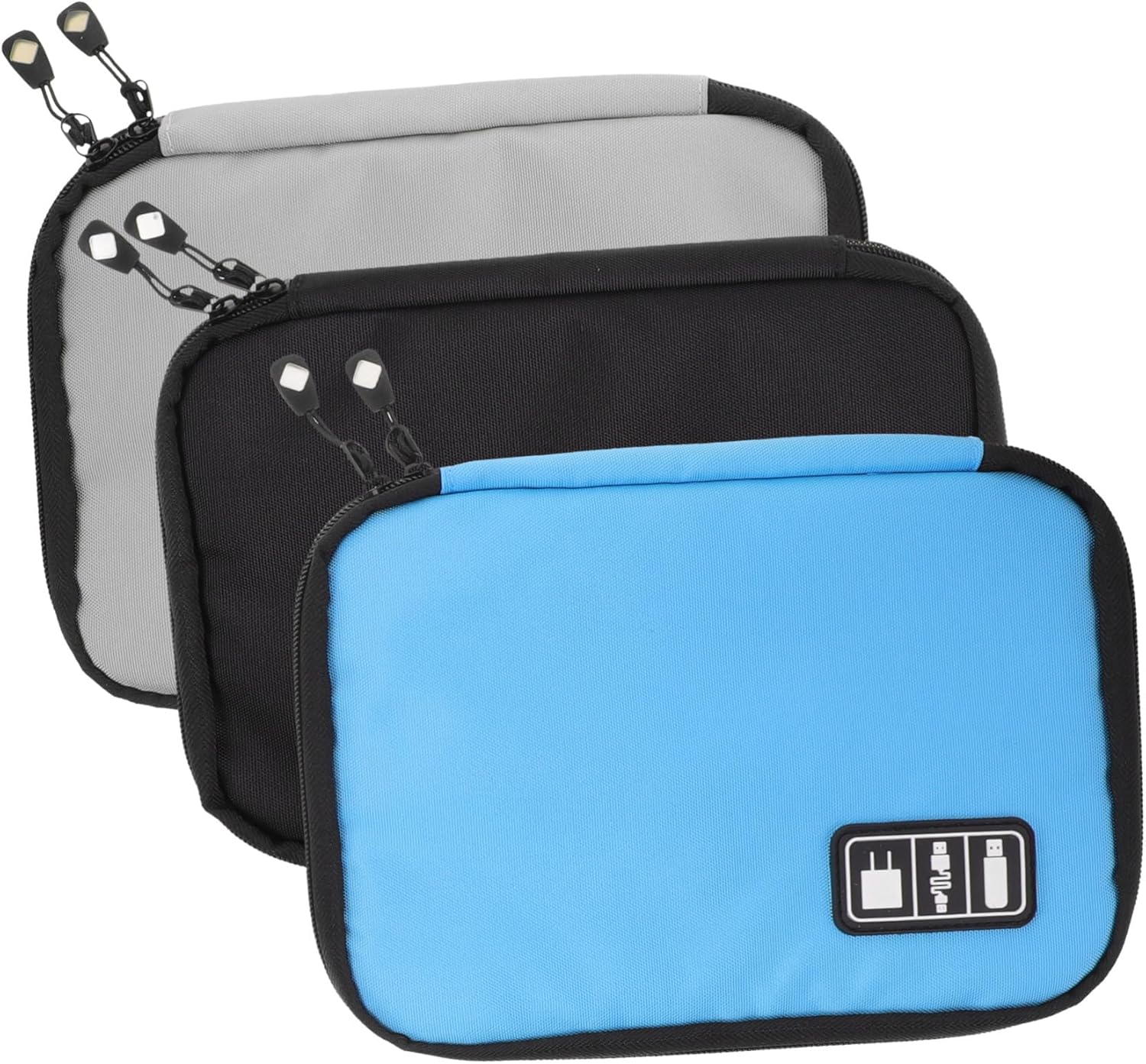 3pcs Digital Electronics Organizer Bag Multi-functional Travel Cable Storage Case for Usb Cords Chargers and Accessories Portable and Compact for Business and Office Use
