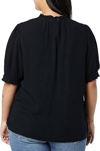 Miniatura 4 de Tienda Essentials Womens Fluid Twill Short Puff Sleeve Smock Detail Shirt