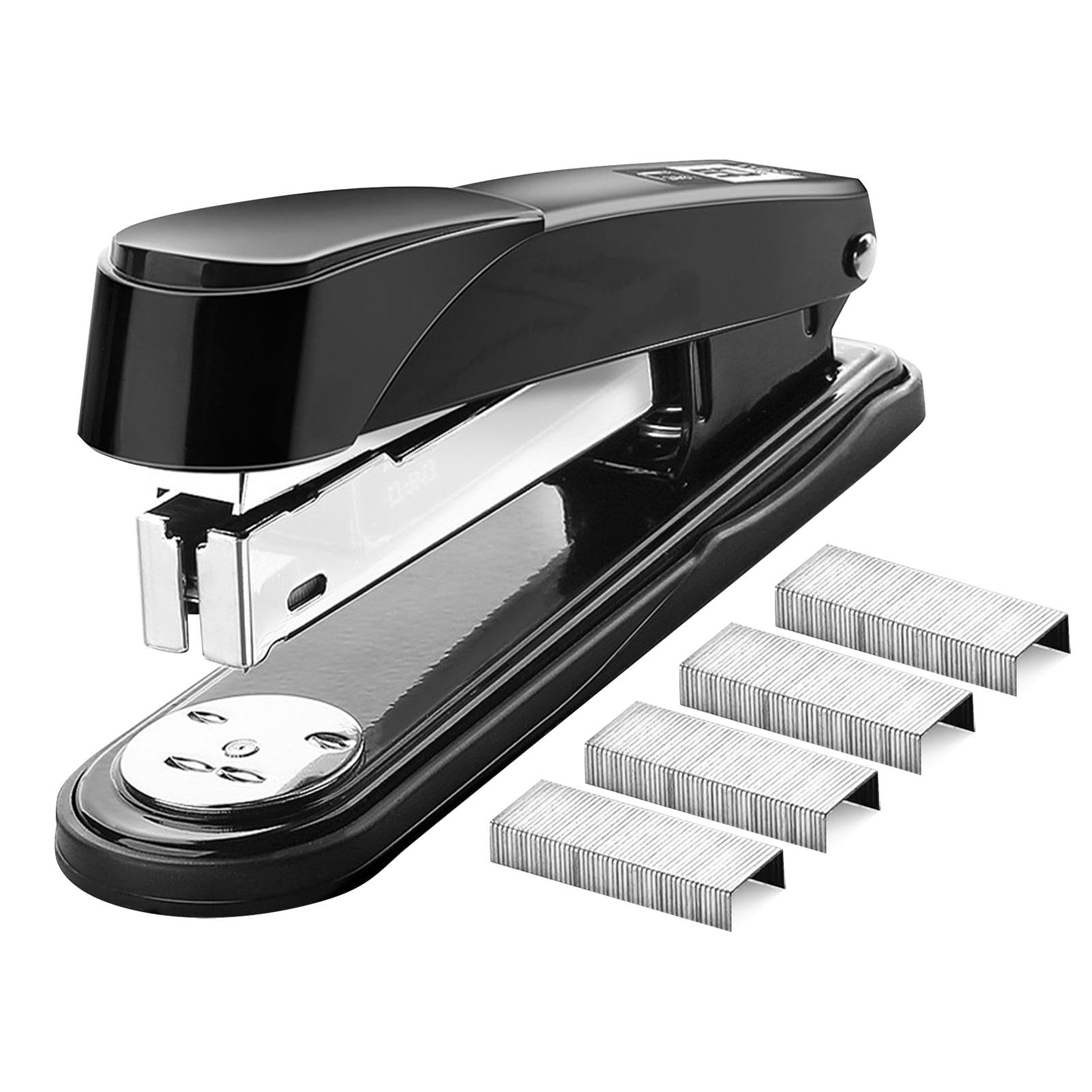 Heavy Duty Stapler with 1000 24/6mm Staples - 50 Sheet Capacity, Office Stapler and Staples Set (Black)