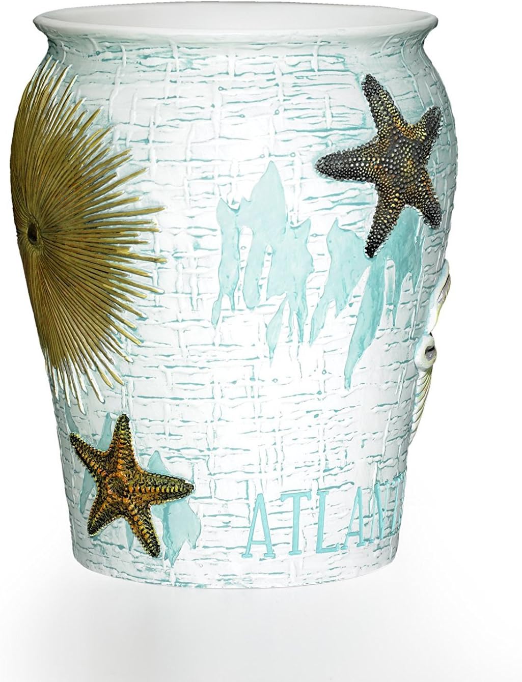 Popular Home The Atlantic Collection Waste Basket, 10 by 10 by 11", Aqua