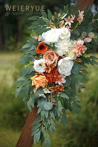 Miniatura 3 de Artificial Wedding Arch Flowers Kit(Pack of 2) for Wedding Arch, Bridal Shower, Ceremony and Reception Backdrop Decoration (Caramel & White)