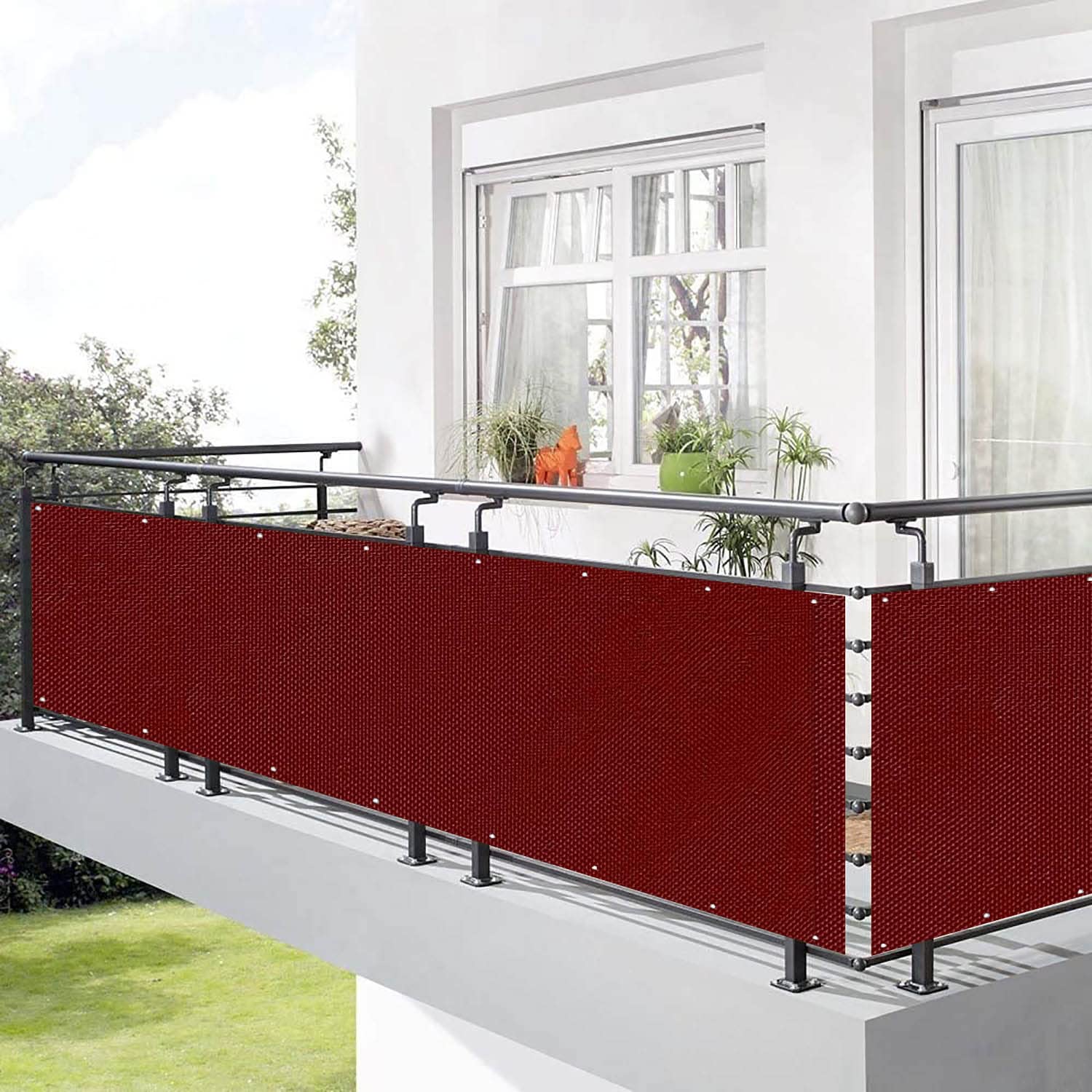 AEREY Balkon Sichtschutz 55x650cm – Kreattiv-Bespanung Mit Ösen & Kordel Für Mehr Privatsphäre