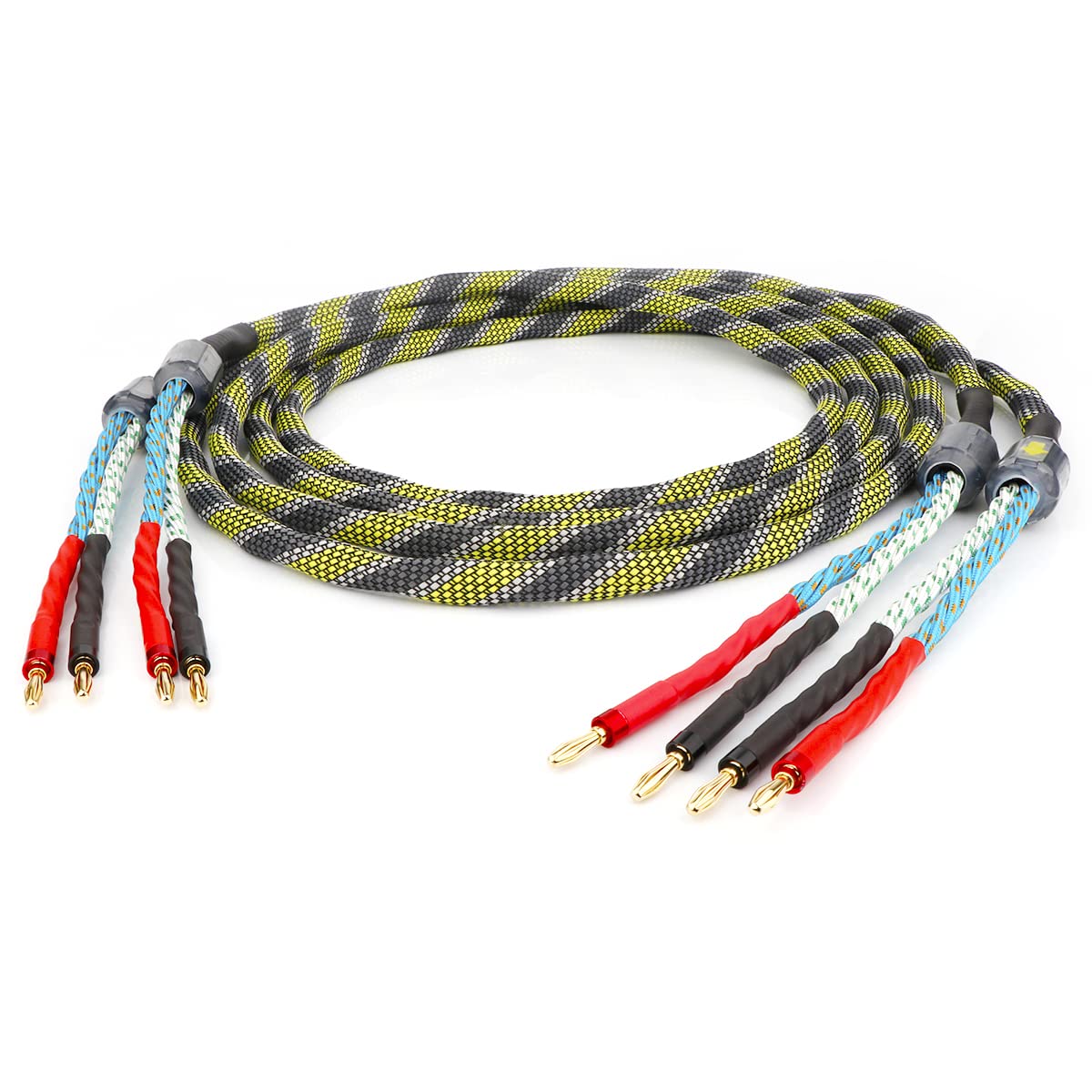 Cable de altavoz de alta gama de cobre sin oxígeno, 2 x 6,3 mm² (9 AWG) latón chapado en oro, cable de altavoz (un par) (3 M/9,9 ft)
