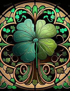 Snuqevc Diamond Painting Kits Painted Art Lucky Straw - (16x20inch) Full Diamond Canvas DIY Sparkling Gemstone Art Painting, Stress Relief Crafts, for St Patricks Day Decor Home Decor