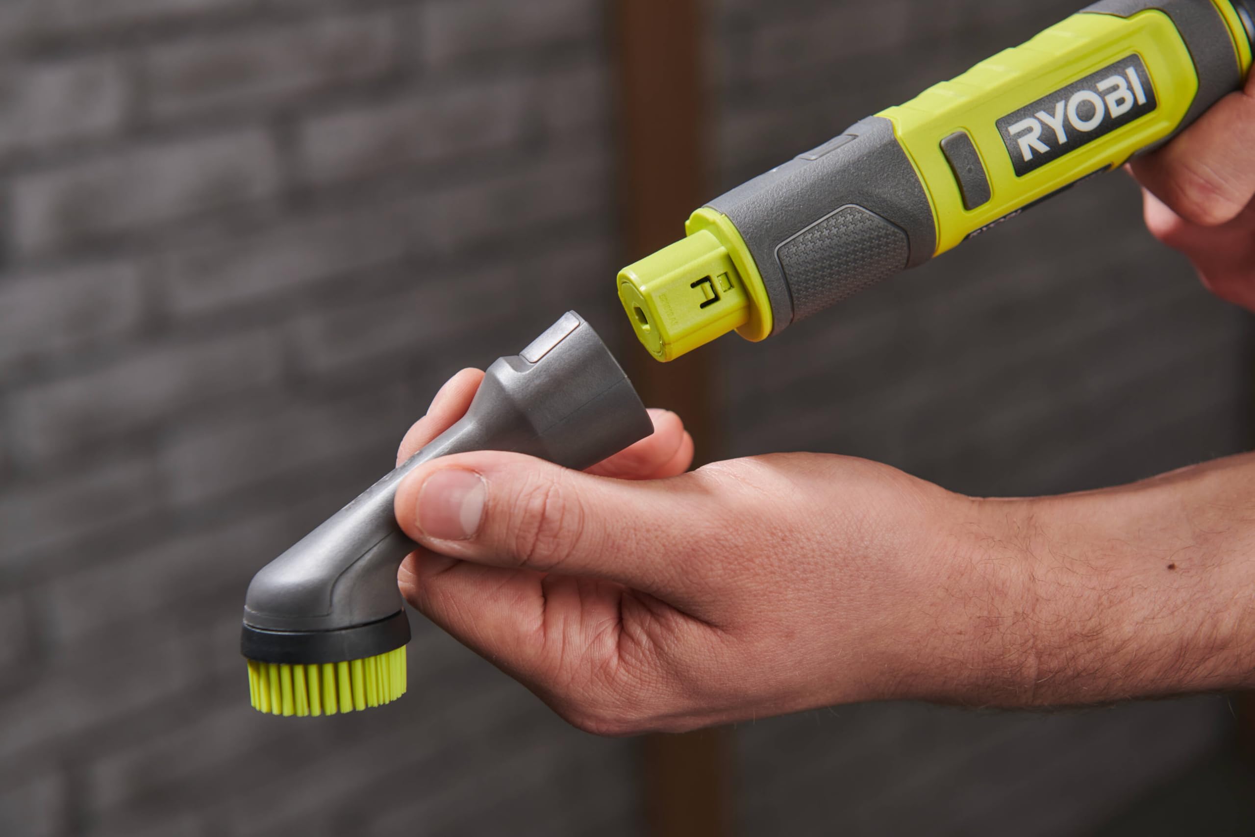 Ryobi - Cepillo de Detalle de 4 V, diámetro 20 mm - 200 RPM - IPX7 - Incluye 4 cepillos - RDS4-0