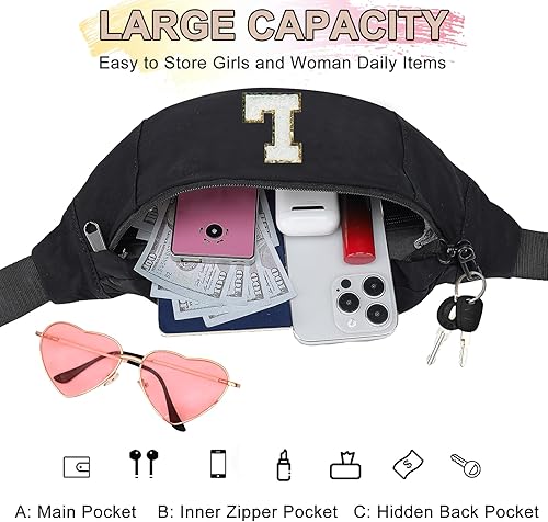 Miniatura 186 de MAXTOP - Cangurera cruzada grande con 4 bolsillos con cremallera, ideal para eventos deportivos, festivales, entrenamiento, viajes, correr y uso