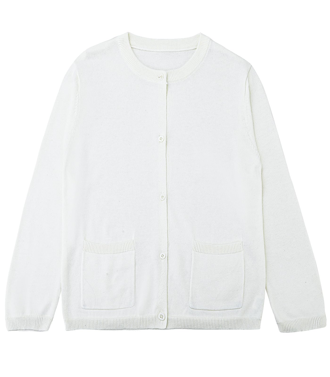 Monbessi Strickjacke Mädchen mit Taschen Bolero Jäckchen Kinder Baumwolle mit Langen Ärmeln und Knopfverschluss Cardigan 4-14 Jahre