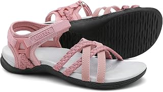 UBFEN Womens Hiking Comfort Sport Sandals Beach Vacation Camping Casual Sport Sandals with Adjustable Straps and Arch Support