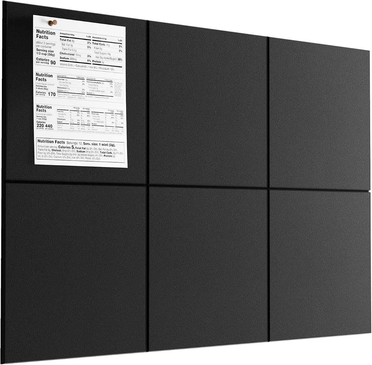 MaxGear Felt Bulletin Board 36" x 24", Black Felt Wall Tiles Push Pins | Cork Board For Walls Alternative, 6 Pack 11.8" x 11.8" Wall Panels, Pin Board Custom Layout Design, Office Decor Home Decor