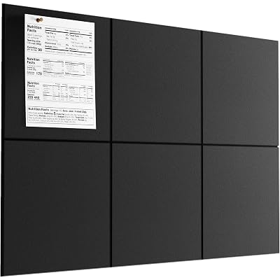 MaxGear Large Felt Bulletin Board 36" x 24", Cork Board Alternative, 6 Pack Black Felt Wall Tiles with Push Pins, Cork Boards for Walls Pin Board for Office & HomePanels