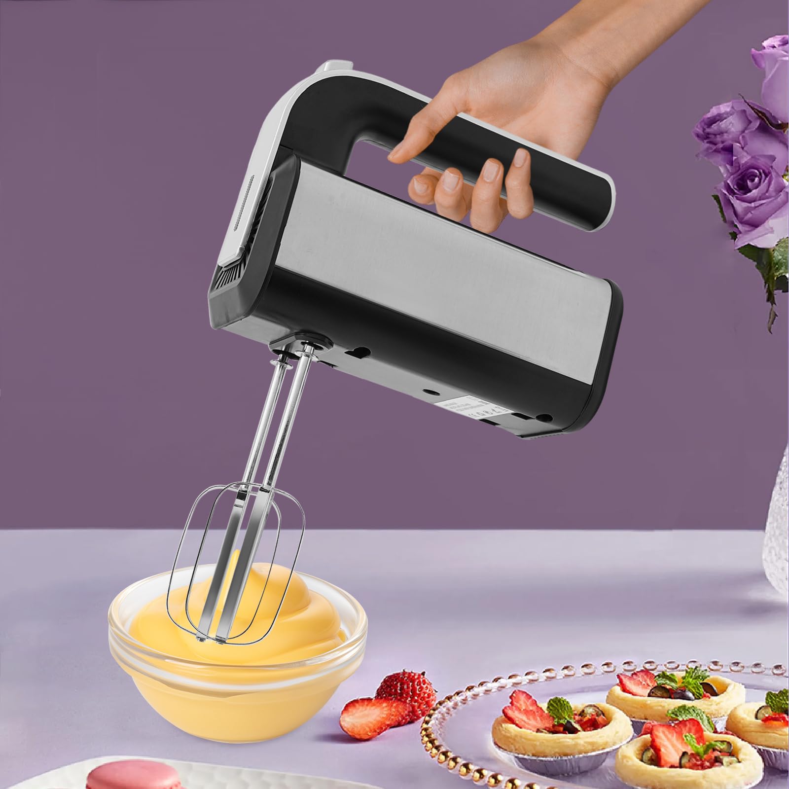 Batteur Sur Pied Adler AD 4225 INOX - 800W, 5 Vitesses + Turbo Pour Pâtisserie