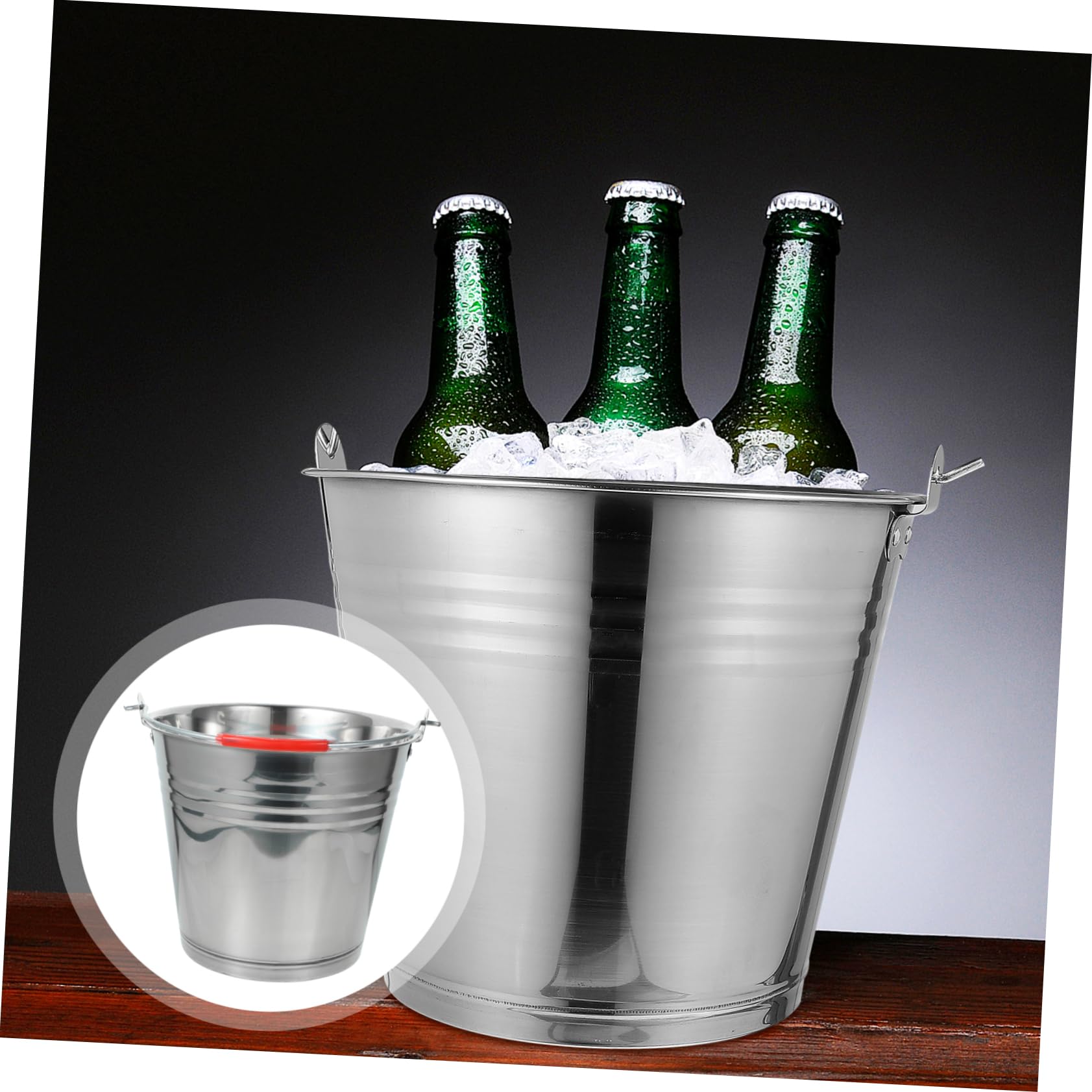 BESTonZON Stainless Steel Bucket Metal Container Milk Container Outdoor Trash Cans Multipurpose Milk Bucket Beverage Tubs Bucket Metal Bucket Thickened Bucket Water Barrel Ice Cube Container
