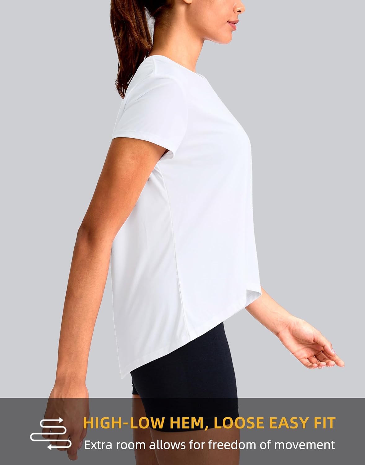 SANTINY Short Sleeve Workout Tops for Women Loose Yoga T-Shirts Sun Protection Breathable Running Athletic Tee Shirts - Image 5