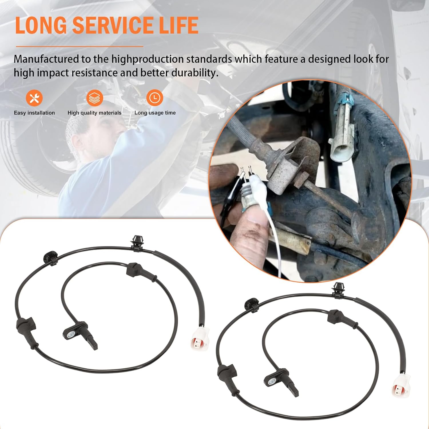 4670B087 2Pcs Front Left and Right ABS Wheel Speed Sensor for Mirage 2014-2021 Mirage G4 2017-2021 04670B087