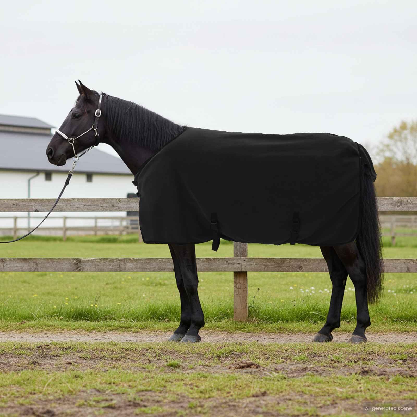 Manta para caballos Aqua de poliéster, impermeable, transpirable, forro para invierno, establo exterior, mimbre, protege el calor y fácilmente ajustable para la comodidad del caballo