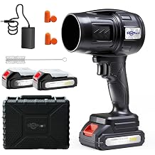 21V Handheld Leaf Blower &ndash; 980,000RPM High-Speed Motor, 1.7LB Ultra-Lightweight Hand Blower with 2 Batteries &amp; Charger for Yard, Patio, Car Drying &amp; Workshop