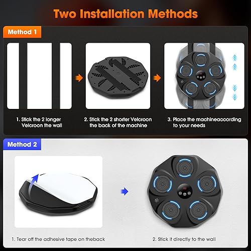Miniatura 6 de Máquina de boxeo de música, máquina de boxeo con música montada en la pared con guantes, equipo de boxeo inteligente Bluetooth, máquina de