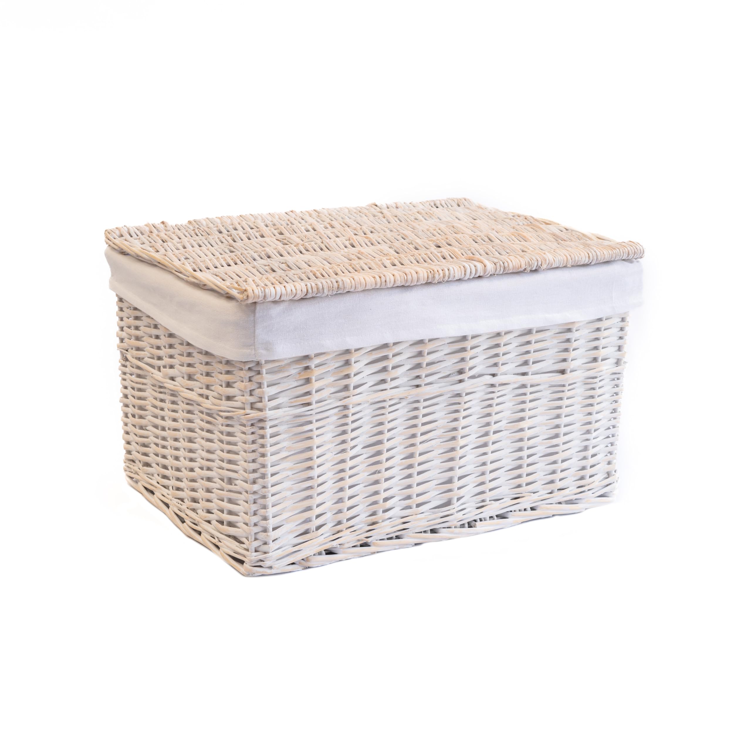 Arthur Cameron Grand panier de rangement en osier naturel (M, blanc délavé)