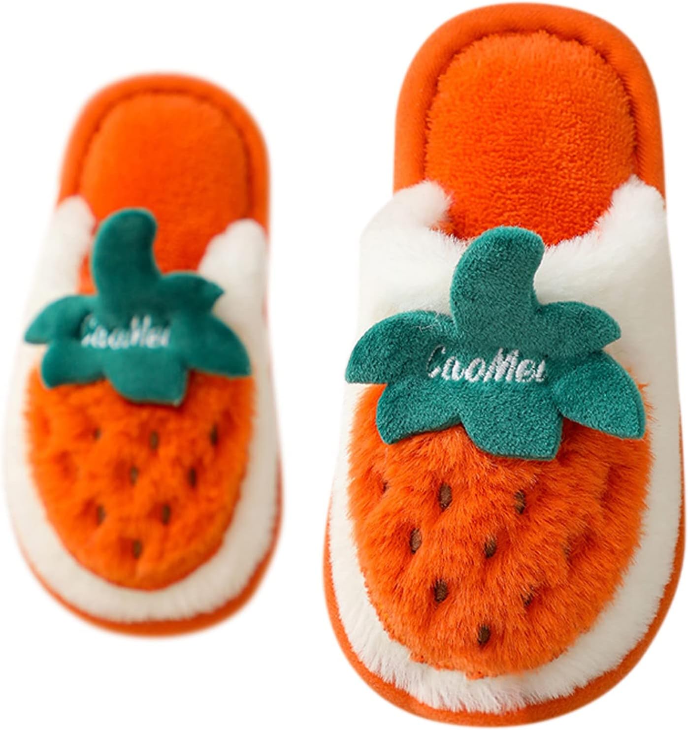 Kids Soft Sole Slippers Cartoon Strawberry Pattern Bedroom Slippers For Kids Cotton Toddler Sliders Shoes