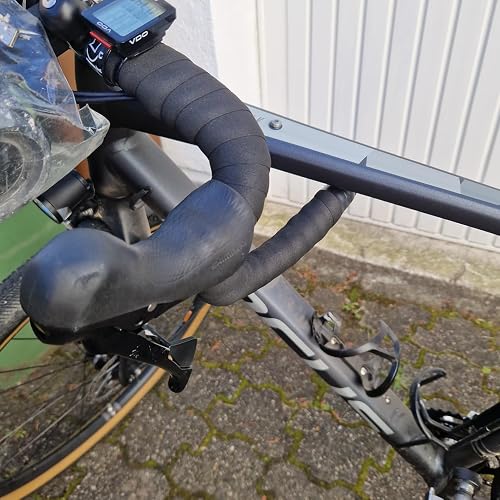 Cycling Ribbon Ruban De Guidon Vélo – Antidérapant, Amortissant, Auto-Adhésif, Avec Embouts Et Bande De Finition (Noir)