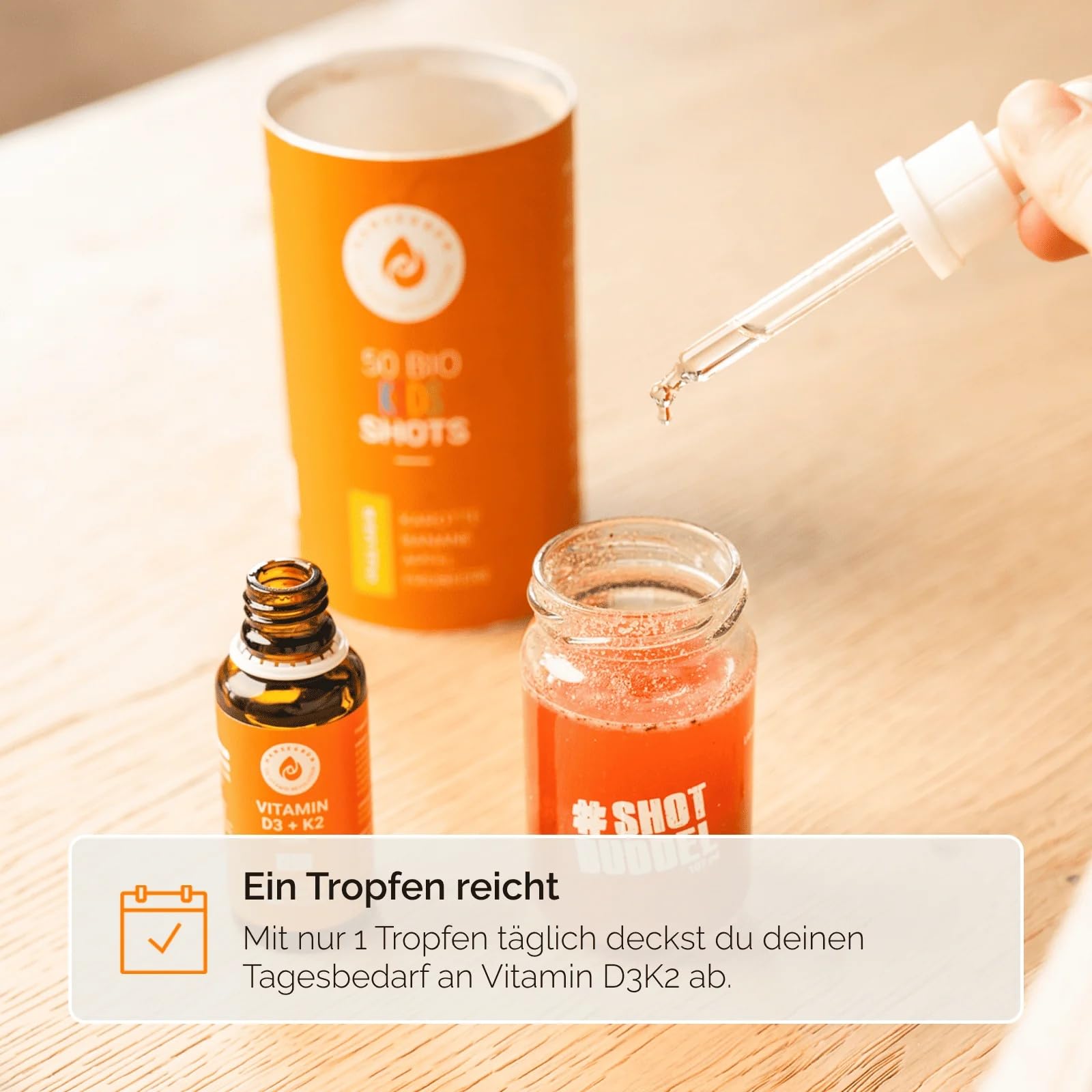 Hansegrün - 3x Vitamintropfen D3K2 Kids - 30ml - Trägt zu einer normalen Funktion des Immunsystems¹ & Knochen² bei - Nur 3 Zutaten - Vegan & ohne Zusatzstoffe - Optimale Aufnahme - Für 1000 Tage